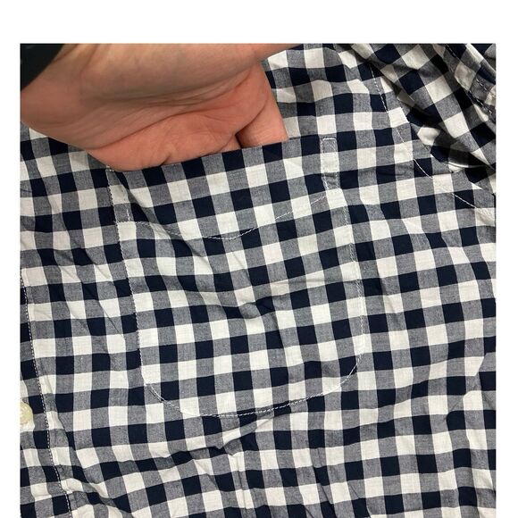 J Crew Shirt L Gingham Plaid Secret Wash Button Down Fall Black White - Picture 6 of 13